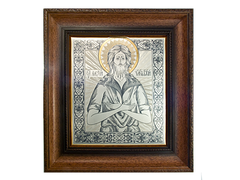 Серебряная икона «Святой Алексий» в рамке